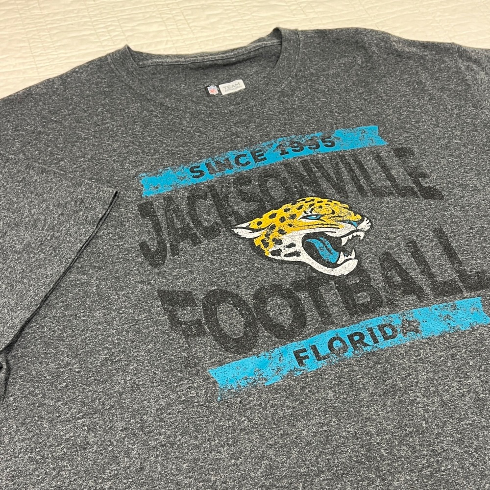NFL Team Apparel Jacksonville Jaguars T-Shirt Mens XL Charcoal Grey‎ Graphic Tee